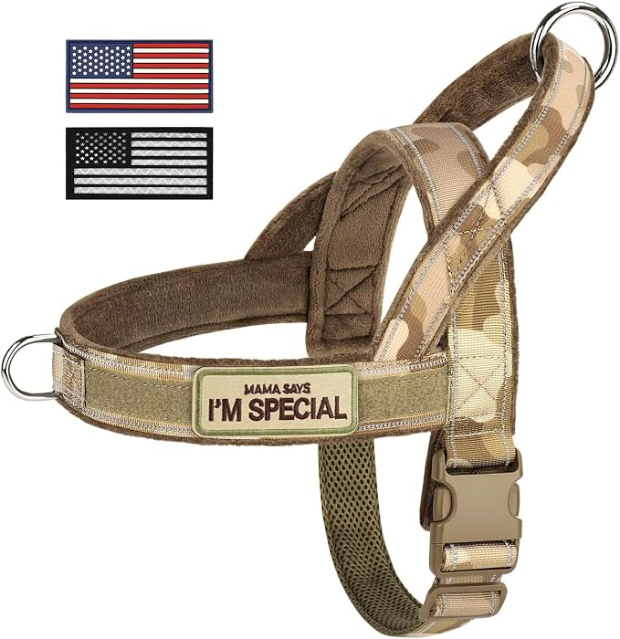 Forestpaw No Pull Dog Harness with Large Handle,Comfortable,L,Camo Brown | Adjustable Fits Chest 26-31",50-80 lbs,Slip On,Quick Release,Easy Control,Soft Padded,for Medium Large Dogs Walking Training