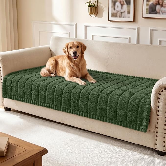 Smiry Couch Cover for Dogs, Non Slip Fuzzy Pet Sofa Covers Washable | Sofa Slipcovers for 3 Cushion Couch, Soft Thick Furniture Protector for Cats Dogs, Against Fur, Dirt, Scratch (35.4"x82.7")