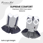 Parisian Pet Preppy Dog Dress - Summer Clothes for Large Dogs Girl - Stylish Sleeveless Pet Outfit - Designer Dog Apparel - Lightweight and Breathable Puppy Clothes - Comfortable Skirt for Dogs