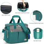 Dog Travel Bag for Pet Kit for Supplies with 2 Food Storage Containers 2 Collapsible Bowls 1 Feeding Mat 1 Dog Treat Pouch 7-Piece Set Perfect Road Trips Camping Weekend (Teal)