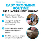 The Doodle Brush Dog Grooming Kit Slicker Brush, Dog Comb Set, Detangler | Extra Long Pins Brushes, Removes Mats, Curly Coats, Stainless Steel Combs, Ergonomic Handle, Gentle Care, Dematting Tools