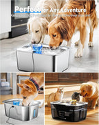 Replacement Dog Water Fountain Pump for lesotc Stainless Steel Pet Fountains, Quiet Cat Water Bowl Dispenser Pump with LED Low Water Shut Off, Fits 3 Gallon Large Dog Models D2223 D2322 D2341 D2419