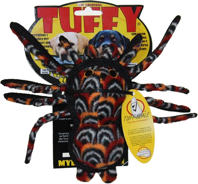TUFFY® : 2 Pack Tarantula Dog Toy: Ultra Durable Plush Toy with Multiple Layers & Reinforced Seams, Washable and Floats, Original Construction