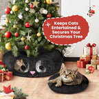 Baseola Fuzzy Cat Tunnel Bed for Indoor Cats, 2-in-1 Interactive Cat Toys | Peekaboo Cat Cave with Washable Mat, Collapsible Cat Play Tunnel for Kittens & Small Pets, Cat Donut Bed Tunnel, Black Pink