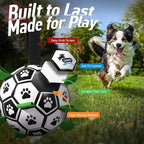 QDAN Dog Toys Dog Balls, 6 Inch Dog Soccer Ball with Straps, Herding Balls | Dog Birthday Toy, Balls for 20-40lbs Dogs, Outdoor Puppy Toys to Keep Them Busy, Interactive Toy for Tug, Pool Water Toy Ball