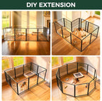 FXW AuraSpace Pro Acrylic & Wire Mesh Indoor Dog Playpen, 32" H, 10 Panels | Clear View, Heavy-duty Metal, Flexible Layouts, Easy Walk-Through, For Small & Medium Dogs, Patented