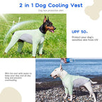 ROZKITCH 2-in-1 Dog Shirts for Cooling Sun Protection in Summer, UPF 50 UV Shirt with Adjustable Drawstring, Breathable Mesh Belly, Summer Dog Apparel for Small Green M