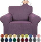 Stretch Chair Sofa Slipcover, Single Couch Cover,Dark Purple | 1-Piece Washable Sofa Cover,Pet Friendly (31"-55") Furniture Protector Soft Jacquard Elastic Bottom for Dogs & Kids