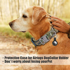 Tactical Military Dog Collar - Adjustable Nylon, Heavy Duty Metal Buckle With Handle for Training, With Patches (Camo, L)