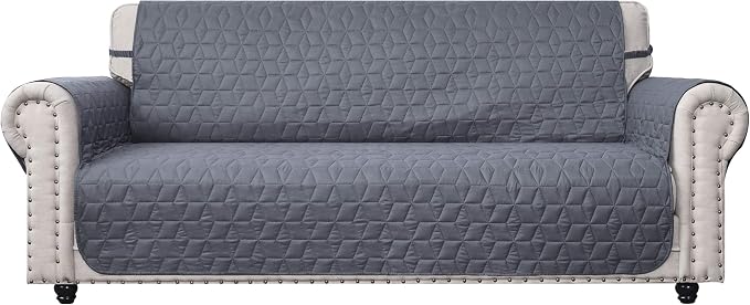 Ameritex Couch Sofa Slipcover 100% Waterproof Nonslip Quilted Furniture Protector Slipcover for Dogs, Children, Pets Sofa Slipcover Machine Washable (Light Grey, 78'')