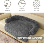Luxurious Calming Dogs/Cats Bed Mats, Dog Pad Washable Removable Couch Cover, Plush Long Fur Mat for Pets, Waterproof Lining, Perfect for Small, Medium and Large Dogs and Cats (Beige, 45"x37")