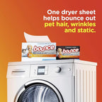 Bouce Bounce Pet Hair and Lint Guard Mega Dryer Sheets for Laundry, Fabric Softener with 3X Pet Hair Fighters, Unscented, Hypoallergenic, 120 Count