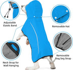 Mile High Life Dog Raincoat, Adjustable Waterproof Pet Rain Jacket, Reflective Hooded Poncho for Small Medium Large Dogs, Lightweight Breathable Pet Rain Coat (Blue,XS Chest 15"-18")