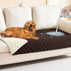 Smiry Waterproof Reversible Pet Couch Covers for Dogs | Pet Friendly, Soft Fabric, Washable Sofa Furniture Protector for Dogs Cat Kids, Checkered (30"x70", Chocolate/Beige)