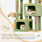 Globlazer S74E Pro Cactus Heavy Duty Maine Coon Cat Tree for Large Cats | 74in Sturdy Multi-Level Tall Cat Tree Tower for Indoor Adult Cats with Scratching Posts, 2 Cat Condos, 2 Top Perches