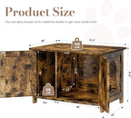JY QAQA Cat Litter Box Enclosure,Litter Box Furniture Hidden with Barn Door,Wooden Cat Washroom Furniture,Cat House,Fit Most of Litter Box,Brown