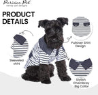 Parisian Pet Preppy Boy Polo Dog Shirt – Classic Cotton Pet Apparel with Collar - Soft Breathable Puppy T-Shirt - Cute Trendy Dog Clothes - Ideal Summer Clothes for Medium Dogs - Shirts for Dogs Boy