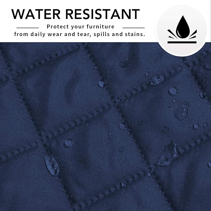 Easy-Going Reversible L-Shape Sectional Couch Cover, Large, Navy/Navy | Soft Sofa Slipcover For Dogs, Fits Left/Right Chaise Lounge Protector, Water Resistant Mat For Living Room