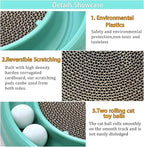Interactive Cat Ball Track Toy for Indoor Cats, Cat Scratching Board & Exercise Set for Bored Indoor Adult and Kitten Mental & Physical Stimulation, with Spare Ball to Prevent Loss (Green)