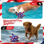 QDAN Dog Toys, Dog Soccer Ball with Straps, Herding Ball for Small Dogs | 6 Inch Dog Toy Ball for 20-40 lbs Dogs, Outside Dog Toys for Beach Pool Water Fun to Keep Them Busy, Puppy Birthday Present