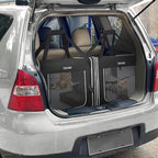 Petskd Portable Double Cat Carrier with Litter Box for Multiple Cats | 36"Lx17"Wx17"H, 2in1 Car Travel Carriers, Dual Large Cat Carrier, Lockable Safety Zippers, for Long Distance Travel