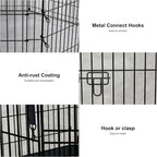Puppy Playpen with Top Cover,Dog Pen Foldable Dog Fence 8 Panels 30 Inch | Dog Playpen with Door for Indoor Outdoor,Dog Exercise Fences for Small Medium Animals