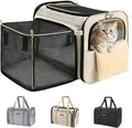 MIDOG Cat Carrier Soft for Small-Medium Cats Up to 25lbs, Airline Approved | Expandable Square Design,Comfort & Breathable Window,Equipped with anti-slip lock zippers and an internal safety leash