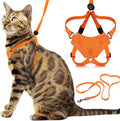 Houdini™ Escape Proof Kitten Harness and Leash (Orange, S) | Adjustable walking vest with 6ft lead, breathable mesh, snug secure fit, light and gentle for first outdoor adventures