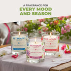 Pet House Candles, Long Burning Scented Candles for Pet Odors, Plant-Based, 60 Hour Burn Time - Lemongrass, 9 oz