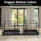 PJYuCien Rectangle Playpen Bottom Pad for 24'' Width 8 Panel Pen, Black | Protect Floor, Easy to Move and Clean, Perfect for Puppy, Duck, and Other Small Animals, Hook Connect