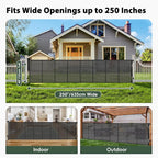 250" Extra Wide Baby Gate Retractable Dog Gate for Deck/Garage/Patio/Yard | 21ft Extra Long Baby Gate Retractable Gates for Dogs, 48" Extra Tall Pet Gate Retractable Fence Outdoor Driveway Gate, Black
