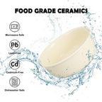 Elevated Ceramic Dog Bowl Set - Double Dishes with Non-Slip Iron Stand - Raised Feeding Station for Food & Water - Ideal for Small and Medium Dogs - 2 × 720ml Capacity - Beige - 15 cm Height