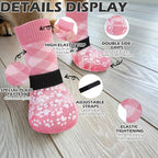 EXPAWLORER Dog Socks for Summer Hot Pavement to Prevent Licking Paws, Anti Slip Doggie Booties Grippy Shoes for Hardwood Floors, Boots & Paw Protectors for Small Medium Large Senior Dogs Pink M