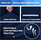 MAXIJIN Super Stretch Couch Cover for 3 Cushion Couch, 1-Piece Universal Sofa Covers Living Room Jacquard Spandex Furniture Protector Dogs Pet Friendly Fitted (Extra Large, Navy Blue)
