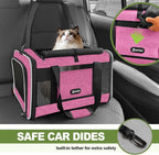 GAPZER Cat Carrier 18x11x11 Delta Airline Approved, Pet Plane Travel Crate | Soft Teacup Dog Bag 12 lbs, Yorkie Taxi Kennel Easy Load, Carrying Case for Kitten Cat up to 15 pound, Toy Poodle Mesh Cage