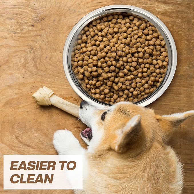 16 Pcs 8 Cup Metal Dog Bowls Stainless Steel Food Dish 64 Oz | Thickened,for Medium Large Dogs Cats,Dishwasher Safe ,Travel Kennel Feeding, Heavy Duty Stainless Steel Construction