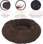Donut Dog Bed - Premium Comfort for Anxiety Relief - Fluffy & Calming Design with Ultra-Plush Support | Cozy Round Dog Bed with Super Soft Circle Style (Coffee, X-Large)