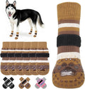 KOOLTAIL Anti Slip Dog Socks to Prevent Licking Paws and Slipping, Extra-Thick Grip Pet Boots & Paw Protectors, Winter Warm Puppy Shoes Booties for Hardwood Floors Small Medium Large Senior Dogs, S