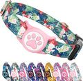 Airtag Dog Collar,with Waterproof airtag Holder，Original Stylish Cute Pattern Design.QR Code ID Buckle，Comfortable Soft Cotton for Small Medium Large Dogs