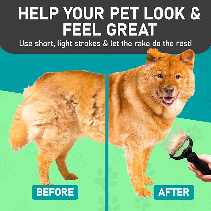 Maxpower Planet Hair Brush - Double Sided Shedding, Dematting Undercoat Rake for Dogs and Cats, Extra Wide Dog Grooming Brush, Reduce Shedding by 95%, Black | Deshedding & Dematting, Extra-Wide Double-Sided Comb, Long-Haired Coats, Reduces Shedding, Or...