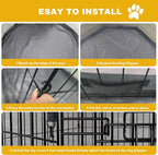 Dog Playpen with Top Cover and Bottom Pad,Foldable Playpen,8 Panels 30" H | Metal Puppy Play Pen,with Door for Indoor Outdoor,Pet Exercise Fence for Small Medium Animals
