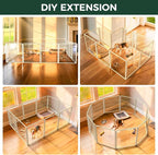 FXW AuraSpace Pro Acrylic & Wire Mesh Indoor Dog Playpen, 32" H, 10 Panels | Clear View, Heavy-duty Metal, Flexible Layouts, Easy Walk-Through, For Small & Medium Dogs, Patented