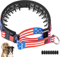 Mayerzon Martingale Prong Collar for Dogs, Patented No Pull Pinch Collar | with American Flag and Buckle for Small Medium Large Dogs Training Walking Hunting, Adjustable and Heavy Duty (Flag, S)