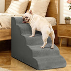 Aodisman Dog Stairs for High Beds,5 Step Pet Ramp for Dogs and Cats,22.4" H | High-density foam dog steps for beds and window sills, with a non-slip bottom for puppy and older cat,comfortable,Grey