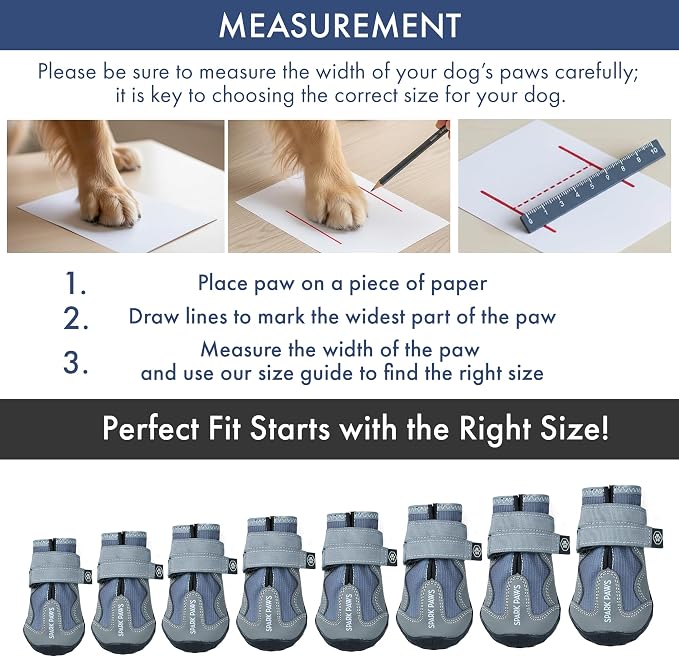 Spark Paws 365 Dog Shoes - All-Season Boots for Winter Snow & Hot Pavement | Water-resistant, anti-slip, stay-on straps - rain, ice & summer booties in one. Reflective; small, medium & large dogs