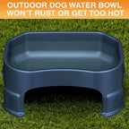 Neater Pet Brands Extra Large Water Bowl for Dogs, Elevated Outdoor Dog Water Bowl (1.25 Gallon XL Capacity), Big Trough Style Food Dish for Indoors or Outside, No Spill Large Dog Bowls, Dark Blue