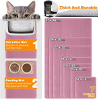 Cat Litter Mat 18"x24",Double Layer EVA litterbox Mat, Pink | Waterproof honeycomb large grid, urine-proof and odor-free. Traps litter, easy cleanup,Washable, non-slip backing