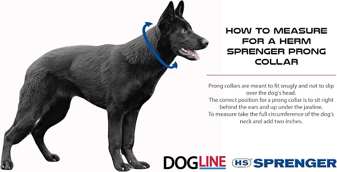 Herm Sprenger HS Germany Prong Dog Training Collar with Quick Release Buckle Ultra-Plus Chrome Plated Steel Pet Pinch Collar No-Pull Collar for Dogs Anti Pull Training Collar Made in Germany Large