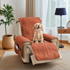 Quilted Recliner Chair Covers, Soft Lazy Boy Chair Covers, Water-Repellent Recliner Covers, Pet Friendly Chair Cover for Dogs Cats, Washable Sofa Protector (Recliner 22", Burnt Orange)