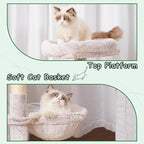 Gitelsnour Cat Tree Tower 42'' with Condo, Indoor Scratching Post GCT005SMU | Cat House for Small and Kittens, Soft Basket, 2 Large Platforms, Scratching Board, Multi-level, Toy, Mushroom